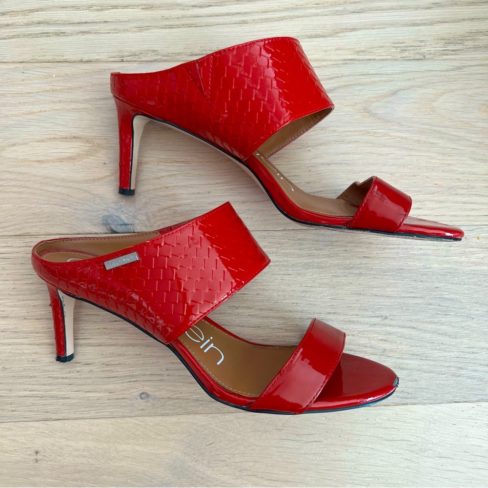 Red Calvin Klein heels size 7.5